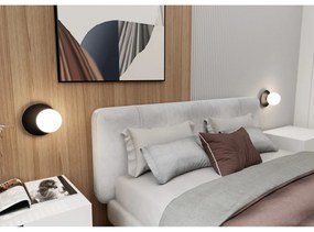 Lampada Da Parete Contemporanea Ippolita 1 Luce In Acciaio Nero E Vetro Opalino