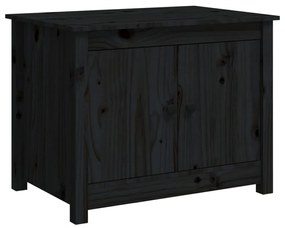 Tavolino da Salotto Nero 71x49x55 cm in Legno Massello di Pino