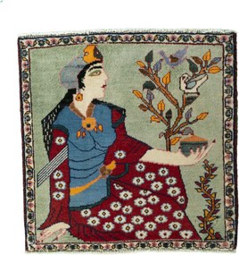 Shiraz Tappeto persiano 60x60 Rosso (Iran) Annodato A Mano