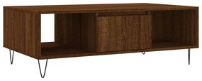 Tavolino salotto rovere marrone 104x60x35 cm legno multistrato