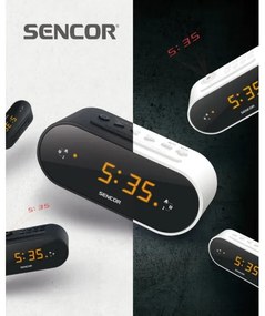 Sencor - Radio sveglia con LED display e proiettore 5W/230V 1xCR2032 nero