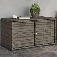 Armadietto Portaoggetti Giardino Grigio 110x55x60,5 Polyrattan 365569