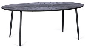 Tavolo da giardino nero con piano in legno d'arte, 190 x 115 cm Marienlist - Bonami Selection
