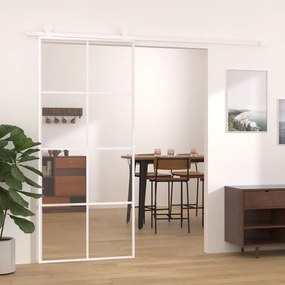 Porta Scorrevole İn Vetro Esg E Alluminio 90x205 Cm Bianca /