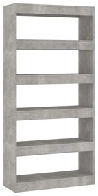 Libreria/Divisorio Grigio Cemento 80x30x166 cm in Truciolato