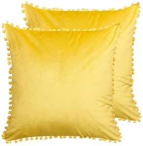 Set di 2 cuscini velluto giallo 45 x 45 cm AERANGIS Beliani