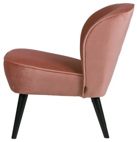 Poltrona in velluto rosa Sara - WOOOD