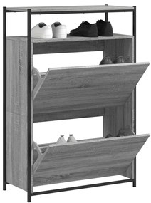 Scarpiera Grigio Sonoma 75x34x112 Cm İn Legno Multistrato /