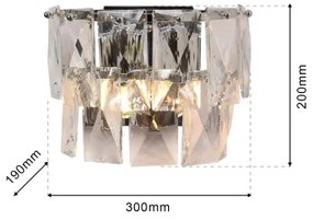 Applique di cristallo CHELSEA 2xE14/40W/230V cromo