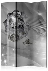 Paravento design Grigiore astratto - astrazione di un diamante in un corridoio