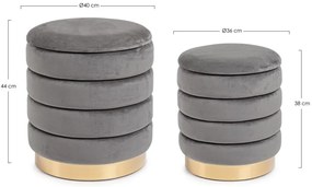 Set di 2 pouf DARINA colore grigio