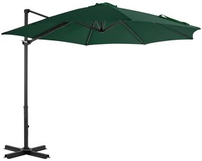Ombrellone A Sbalzo Con Palo İn Alluminio 300 Cm Verde /