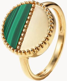 Anello placcato oro con pietre preziose Blaise
