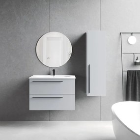 Mobile da bagno sotto lavabo VISOBATH Mia grigio laccato opaco L 80 x H 55 x P 39.5 cm 2 cassetti, lavabo posizionabile centralmente non incluso