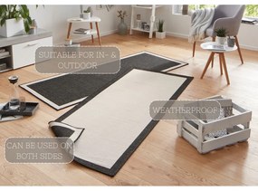 Tappeto da esterno nero e crema , 80 x 350 cm Panama - NORTHRUGS
