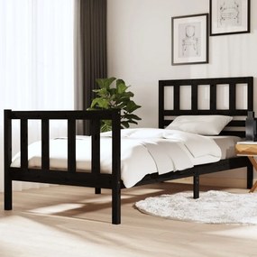 Giroletto Nero 90x190 Cm Single İn Legno Massello /