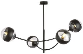 Plafoniera Contemporaneo Oceano Acciaio Nero 4 Luci E14 Ip20