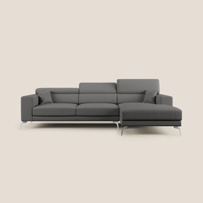 Blade Divano moderno angolare con poggiatesta reclinabili in Ecopelle T04