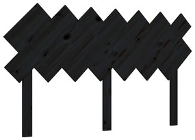 Testiera per letto nera 141x3x80,5 cm in legno massello di pino