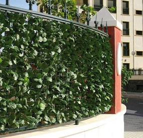Arella Siepe Sintetica Artificiale 300x150 cm in Polipropilene Ombreggiante Bauer Foglie di Lauro...