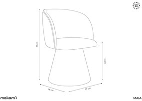 Sedia da pranzo gialla in imbottito Maia – Makamii
