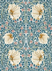 Morris & Co Carta da parati Pimpernel - Woad/ Coral