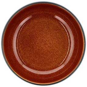 Ciotola in gres nero-arancio ø 18 cm - Bitz