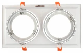 Faro da Incasso Orientabile Bianco - 2 lampade AR111, Foro 315x163mm Compatibili AR111 GU10