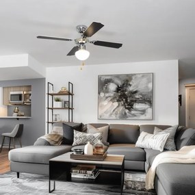 ZEVENTI - Ventilatore da soffitto NAVAGIO 1xE27/60W/230V nero/bianco