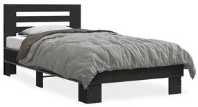 Giroletto Nero 100x200 Cm İn Legno Multistrato E Metallo /