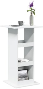 Tavolo Bar Con Portaoggetti Bianco 60x60x102 Cm İn Truciolato /
