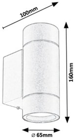 Rabalux 8119 - Applique da esterno PHOENIX 2xGU10/10W/230V IP54 grigio