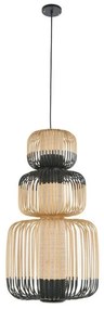 Bamboo Lampada a Sospensione Totem 3 Nero - Forestier