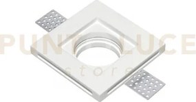 Incasso spirit bianco quadrato 1 luce attacco gu10 10x10x3cm in ges...