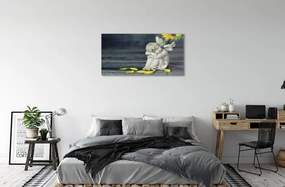 Quadro in vetro Girasole angelo dormiente 100x50 cm