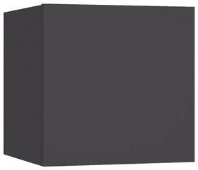 Armadietto a parete per tv grigio 30,5x30x30 cm