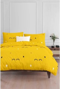 Set copripiumino e federa da bambini giallo per letto singolo 140x200 cm Dide – Mijolnir