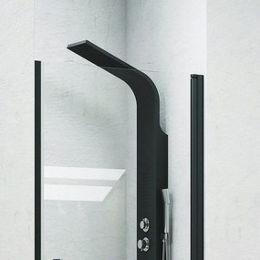 Kamalu - box doccia un'anta 70cm con profili neri nico-c3000