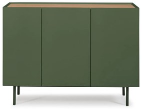 Cassettiera bassa verde effetto rovere 110x85 cm Arista - Teulat