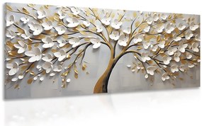 Quadro su tela – Albero dorato con fiori