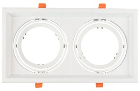 Faro da Incasso Orientabile Bianco - 2 lampade AR111 Foro 315x163mm