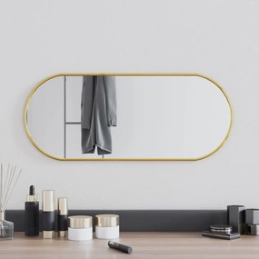 Specchio Da Parete Dorato 60x25 Cm Ovale /