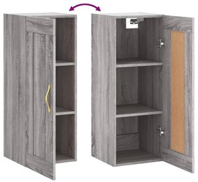 Mobile a Parete Grigio Sonoma 34,5x34x90 cm Legno Multistrato