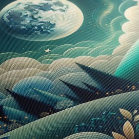 Quadro su tela – Paesaggio forestale sotto le stelle