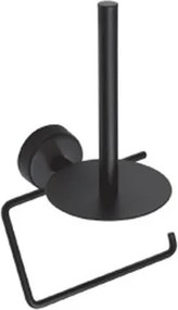 Kamalu - Portarotolo con gancio e barra verticale in acciaio inox nero opaco installazione a muro | Monde-N