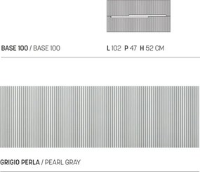 Mobile bagno da 100 cm sospeso 2 cassetti Grigio Perla - RIGHE