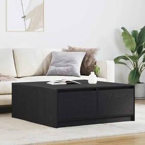 Tavolino Da Salotto Con Cassetti Rovere Nero 100x100x40 Cm /