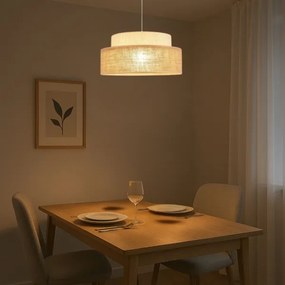 Lampadario a sospensione con filo BOHO 1xE27/60W/230V diametro 40 cm color crema/beige