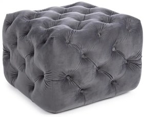 Pouf EVAN in velluto grigio scuro