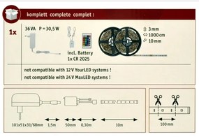 Paulmann 78980 - Striscia LED RGB/28W dimmerabile SIMPLED 10m 230V + TC